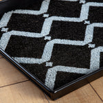 Metal Boot Tray with Black & Ivory Diamond Coir Insert