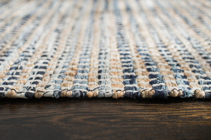 Bell Bottom Blues Cotton Rug Edge Detail 2