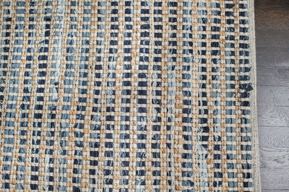Bell Bottom Blues Cotton Rug Weave Pattern