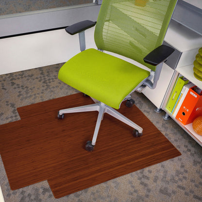  Walnut Standard Bamboo Chair Mat with Lip  with green desk chair