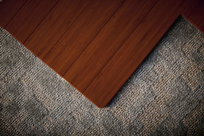  Walnut Standard Bamboo Chair Mat with Lip corner detail