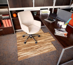 Strand-Woven Bamboo Roll-Up Chair mat, 55" x 57", with lip