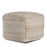 Cherokee Tawny Brown & Beige Pouf Sideview