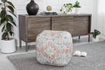 Passage To Bangkok Square Pouf - Color/Finish: Beige, Red