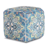 Cosmic Charlie  Blue & Yellow Square Pouf