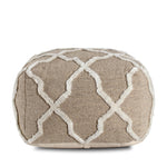 New Potato Caboose Brown & Ivory Pouf - Construction: Hand-Crafted