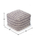 Georgette Gray & Ivory Pouf - these pieces are filled in the U.S.A. with premium, expanded polypropylene beads