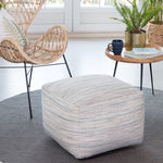 Penelope Pouf - Color/Finish: Ivory, Brown