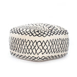 Tyre Ivory and Black Pouf - Upholstery Material: 95% Cotton, 5% Polyester