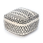 Tyre Ivory and Black Pouf - Construction: Hand-Crafted