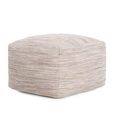 Joya Taupe Pouf - Construction: Hand-Crafted
