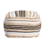Arsenal Grayscale Pouf - Upholstery Material: 80% Cotton, 20% Jute
