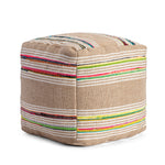 Soulard Multicolor Pouf - Construction: Hand-Crafted