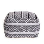 Chouteau Black and Ivory Pouf Hand-crafted