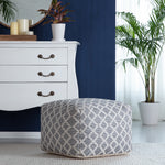 South Grand Gray & Ivory Pouf Versatile, and Comfortable