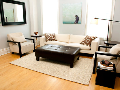Desert Willow Wool and Jute Area Rug in living room 
