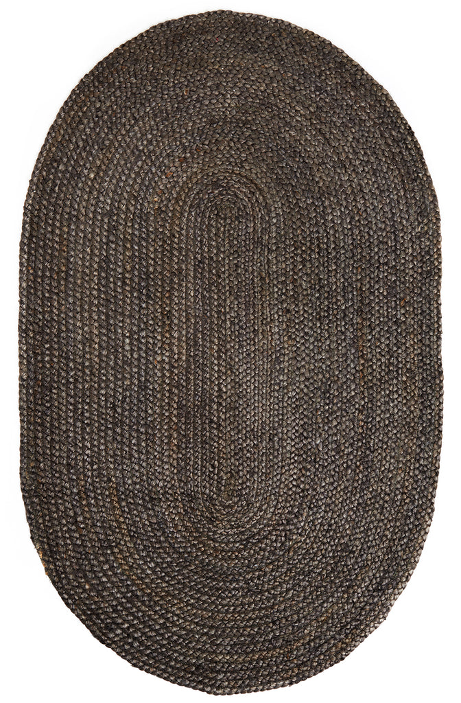 Kerala Dark Gray Round Jute Rug Natural Rug Co