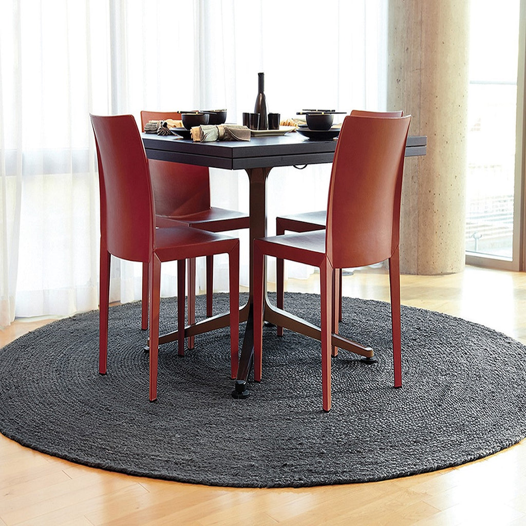 Kerala Dark Gray Round Jute Rug Natural Rug Co
