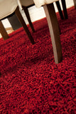 Garnet Red Silky Shag Rug Detail