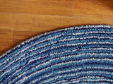 Ripple Effect Round Cotton Rug Weave Detail