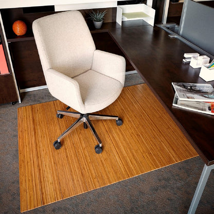 72" x 48" Natural Bamboo Chair Mat, No Lip