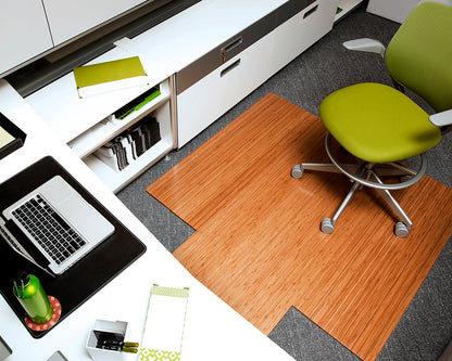 55" x 57" Natural Deluxe Bamboo Chair Mat