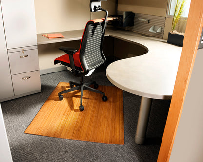 42" x 48" Natural Bamboo Chair Mat, No Lip