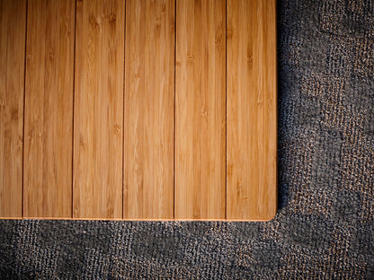 Natural Bamboo Chair Mat, No Lip Close Up Detail